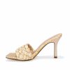 Shoes * | Fort-001 Nova Square Toe Heeled Raffia Mule Natural Final Sale