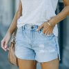 Clothing * | Hidd-002 Shiva High Rise Distressed Denim Shorts Flash Sale Sunny Daze