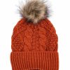 Accessories * | Succ-001 Brisk Pom Beanie Burnt Orange Final Sale