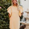 Clothing * | Mabl-001 Dresses Davina Cotton Pocketed Mini Dress Yellow Final Sale