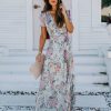 Clothing * | Aaka-001 Sweet Summertime French Flair Floral Wrap Maxi Dress Final Sale