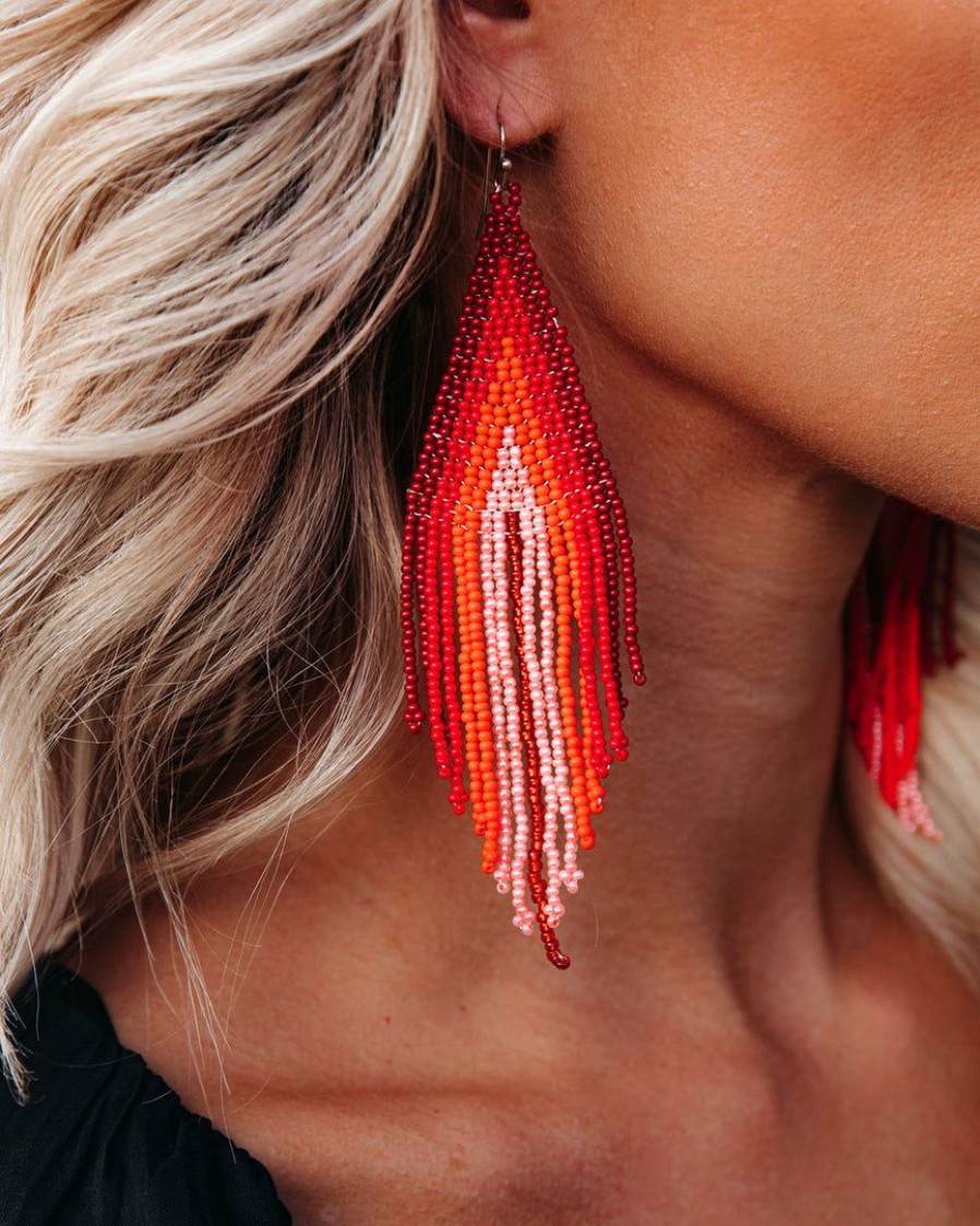 Jewelry * | Shas-001 Shashi Wild Side Beaded Fringe Earrings Jewelry