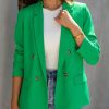 Clothing * | Aaa-001 Chic Matching Sets Long Shot Pocketed Blazer Kelly Green