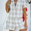 Clothing * | Lush-001 Iggy Cotton Gingham High Rise Shorts