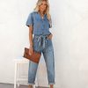 Clothing * | Tea-002 The Denim Shop Yorker Cotton Pocketed Jumpsuit