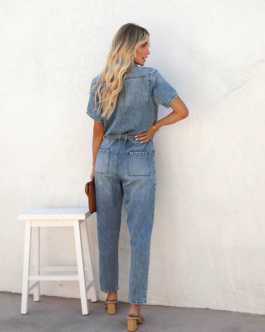 Clothing * | Tea-002 The Denim Shop Yorker Cotton Pocketed Jumpsuit