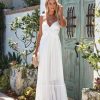 Clothing * | Wish-001 Caswell Tiered Maxi Dress White Final Sale