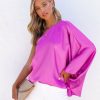 Clothing * | Tych-001 Stanbury Satin One Shoulder Blouse Purple