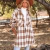 Clothing * | Prom-001 Bridgeview Pocketed Plaid Coat Mocha Coats & Jackets