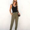 Clothing * | Thre-001 Leap Of Fate Pocketed Tencel Joggers Olive