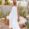 Clothing * | Oliv-001 The Vacation Shop Sunshower Cotton Tiered Maxi Dress Optic White Final Sale