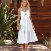 Clothing * | Mabl-001 Bride To Be Federica Cotton Tiered Midi Dress White Final Sale