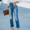 Clothing * | Verv-001 Kourt High Rise Straight Leg Denim Dark Wash Flash Sale