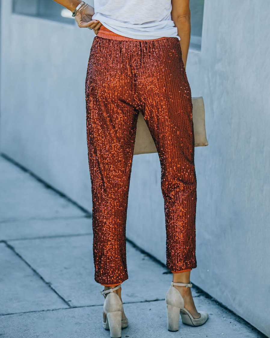 Clothing * | Fate-001 Attention Seeking Sequin Joggers Final Sale