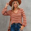 Clothing * | Salt-001 Shiva Cotton Striped Crop Sweater Final Sale Sweaters