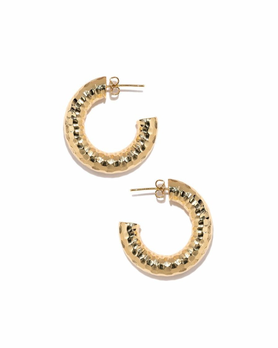 Jewelry * | Acce-001 Nicola Hammered Gold Hoops Guest Of Wedding