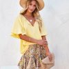 Clothing * | Entr-001 Rafa Cotton Puff Sleeve Top Yellow Final Sale Tops