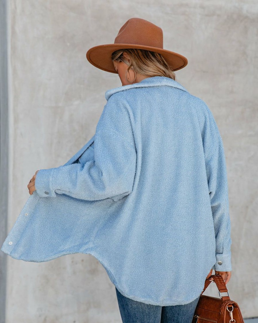 Clothing * | Skyl-002 Keaton Button Down Sherpa Shacket Final Sale