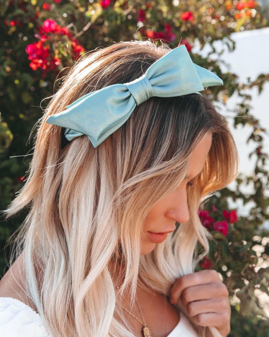 Accessories * | Pann-001 Material Girl Shimmer Headband Mint Final Sale