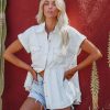 Clothing * | Entr-001 Tops Kapri Cotton Button Down Babydoll Top Off White Final Sale