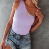 Clothing * | Prom-001 Date Night Out Rumor Cotton Blend Asymmetrical Tank Lavender