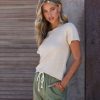 Clothing * | Thre-001 Sunny Daze Susanville Linen Blend Tee Oatmeal