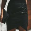 Clothing * | Oliv-001 Rock + Roll Faux Leather Skirt Date Night Out