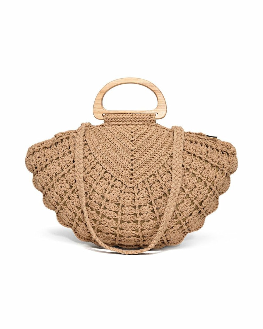 Bags * | Urba-001 Shelly Crochet Handbag Natural Final Sale The Vacation Shop