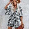 Clothing * | Flaw-001 Scratch That Printed Pocketed Tie Romper White