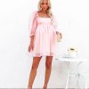 Clothing * | Mabl-001 Photoshoot Ready Lovers Puff Sleeve Tulle Babydoll Dress Baby Pink Final Sale