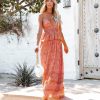 Clothing * | Btfl-001 Starlit Peplum Lace Maxi Dress Peach Final Sale Guest Of Wedding