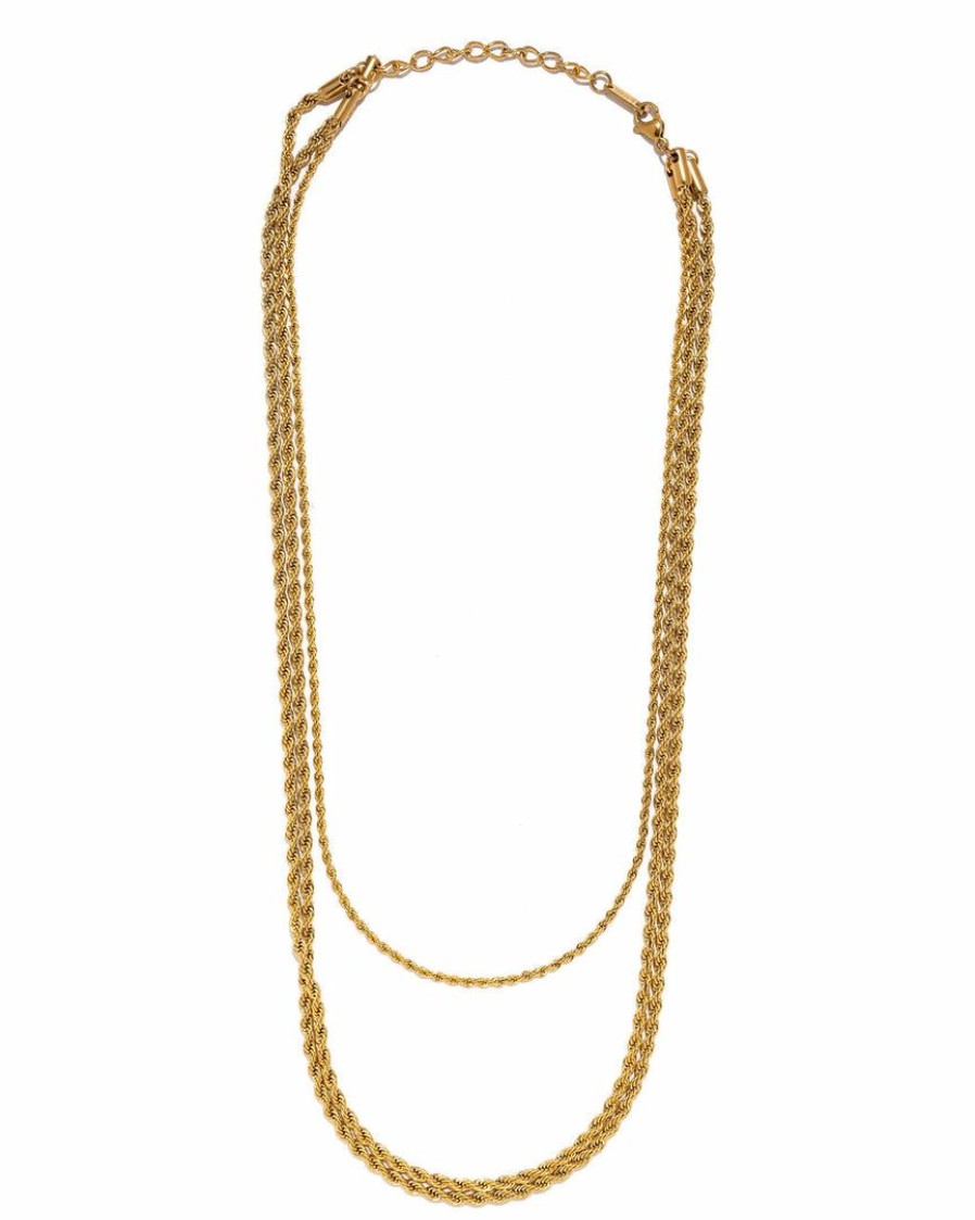 Jewelry * | Acce-001 Take Me To Miami Galan Braided Gold Layered Necklace