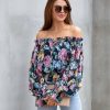 Clothing * | Dres-001 Sweet Summertime Beautiful Night Chiffon Off The Shoulder Blouse