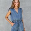 Clothing * | Must-001 Twaine Chambray Pocketed Romper