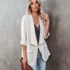 Clothing * | Lush-001 Streamline Pocketed Textured Blazer Natural