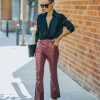 Clothing * | Fate-001 Bottoms Meca High Rise Faux Leather Pants Wine Final Sale