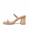 Shoes * | Free-002 Tori Square Toe Heeled Sandal Light Taupe Shoes