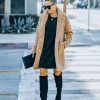 Clothing * | Skie-001 Mountain View Pocketed Teddy Coat Camel Coats & Jackets