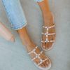 Shoes * | 3Bs-002 Treasured Gold Studded Sandal Nude- Final Sale The Vacation Shop