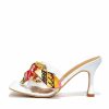 Shoes * | Cape-001 Moretti Scarf Chain Heeled Sandal White