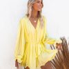 Clothing * | Endl-001 Found Love Pleated Romper Yellow