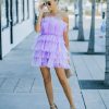 Clothing * | Mabl-001 Dresses Lille Strapless Tulle Mini Dress Lavender