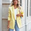 Clothing * | Endl-001 Coats & Jackets Standards Pocketed Blazer Lemon