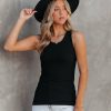 Clothing * | Oliv-001 Anytime Cotton Tank Black Final Sale