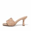 Shoes * | Shu -001 Niara Woven Square Toe Heeled Sandal Taupe Final Sale Take Me To Miami