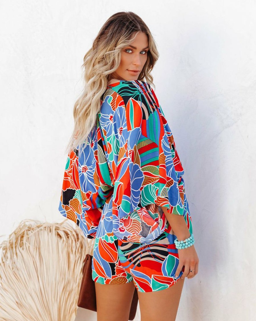 Clothing * | Aaka-001 Wowza Printed Kimono Romper