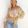 Clothing * | Salt-001 Tops Groovy Gal Paisley Off The Shoulder Top