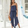 Clothing * | Tych-001 The Vacation Shop Milos Strapless Pocketed Asymm Jumpsuit Final Sale