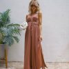 Clothing * | Must-001 Resort Shop Vickilyn Slit Jumpsuit Cinnamon