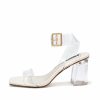 Shoes * | Prim-001 Guest Of Wedding Linda Square Toe Clear Strap Heel Off White Final Sale